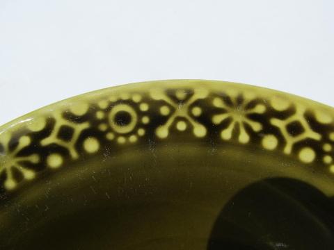 Connemara Celtic vintage Irish Erin green pottery soup bowls Ireland