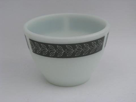 Corning glass vintage ramekins or custard cups, Grecian Gray