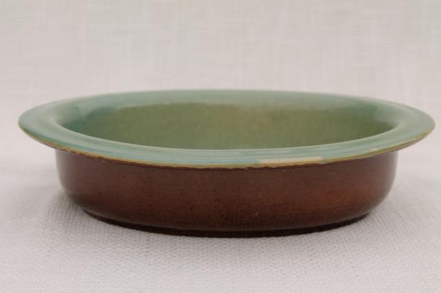 Country Fare or Red Wing Village Green stoneware pottery oval bowl or vegetable dish