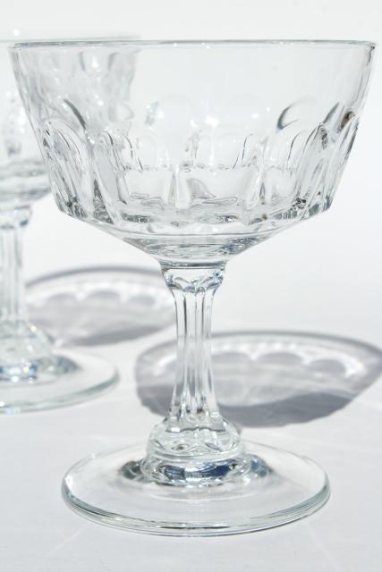 Cris d'Arques Arcoroc France Petale crystal clear glass coupe champagne glasses