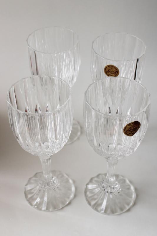 Cristal dArques France vintage stemware Bretagne pattern wine glasses w/ label
