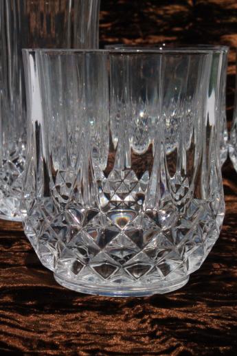 Cristal d'arques Longchamp french crystal tumblers, high ball & low ball glasses