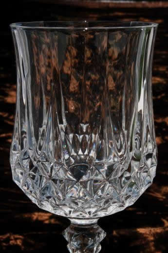 Cristal d'arques Longchamp french crystal water glasses, set of 6 goblets