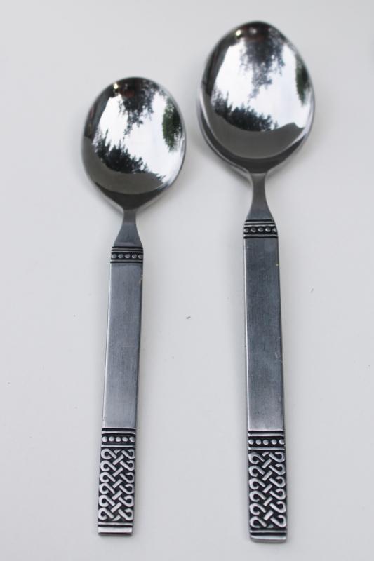 Danika Japan stainless flatware, danish modern vintage silverware soup & tea spoons