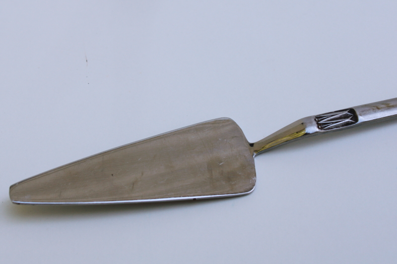 Danish modern style cheese server for buffet, cheese tray or charcuterie board, mod vintage stainless