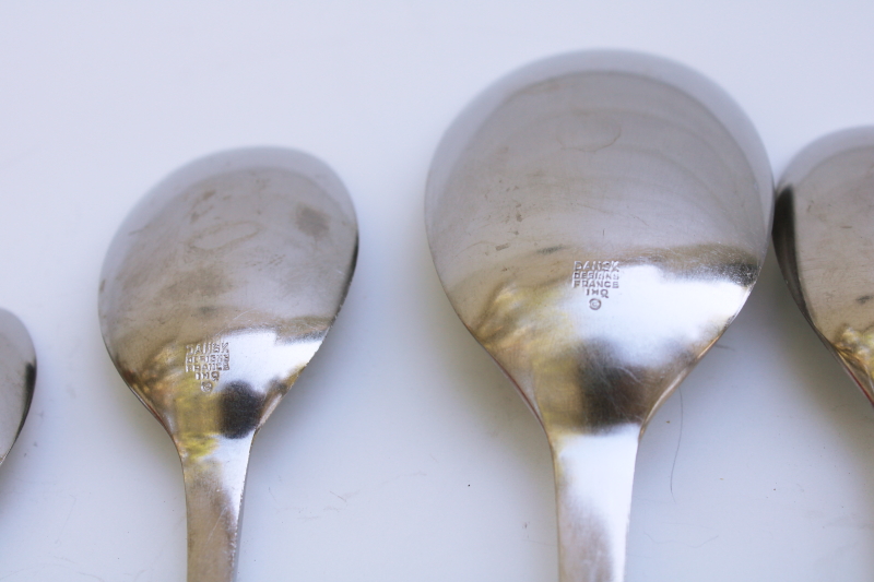 Dansk France vintage stainless flatware, assorted spoons Thistle pattern art deco modern minimalist