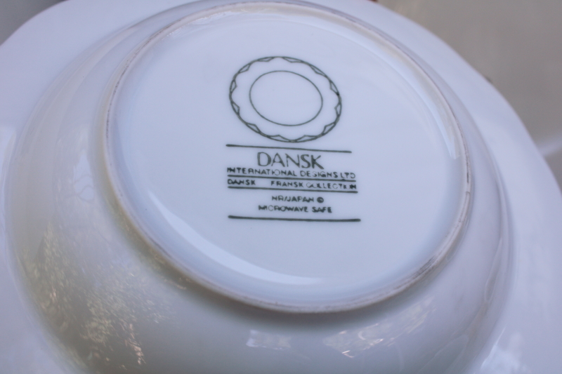 Dansk Japan Blanc white embossed scalloped shape dinnerware set for two plates bowls mugs