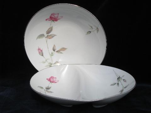 Dawn Rose pink floral Japan china vintage dinnerware, dishes set for 12
