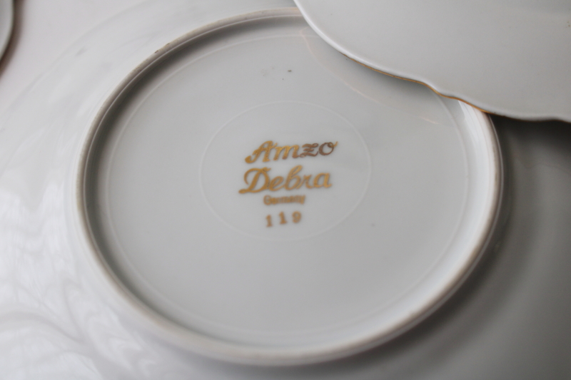Debra fruit pattern cheese or dessert plates set, Amzo (Bavaria) vintage Germany