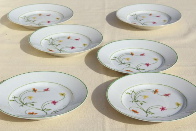 Denby Duchess china, 70s vintage Portugal pottery bread & butter plates set of six