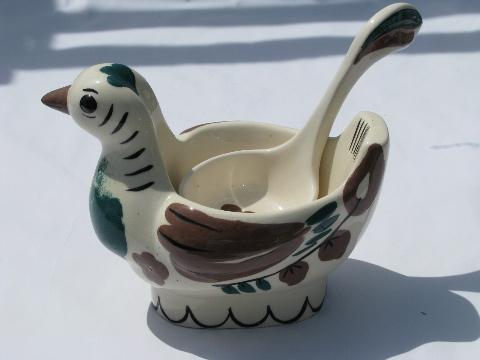 Distlefink pattern vintage Cleminsons California pottery bird serving ...