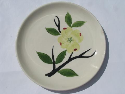 Dixie Dogwood hand painted vintage Blue Ridge pottery cake plates