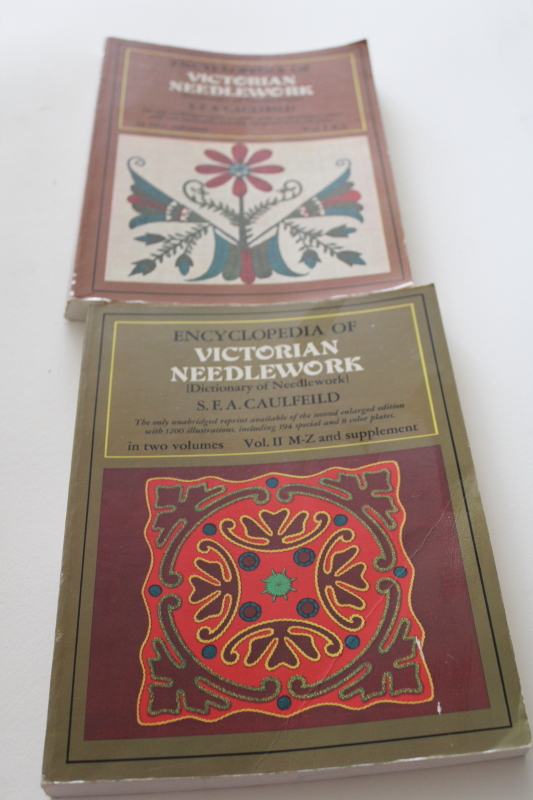 Dover reprint Victorian needlework encyclopedia in two volumes, lacemaking embroidery etc