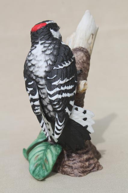 Downy Woodpecker & Turtle Dove collectible vintage Lenox china bird figurines