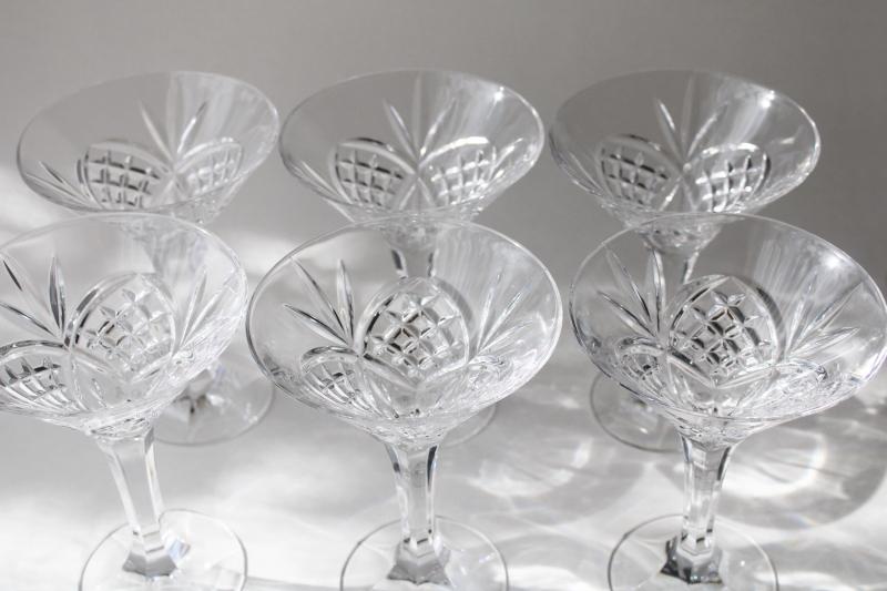 Dublin Godinger Shannon crystal clear glass, large martini cocktail glasses set of 6