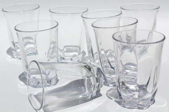 Duncan & Miller Canterbury crystal clear heavy glass tumblers, vintage drinking glasses