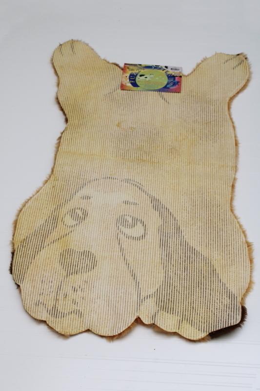 Dynamix Fuzzy Friends puppy rug, new w/ tags plush furry brown beagle dog mat made in Israel
