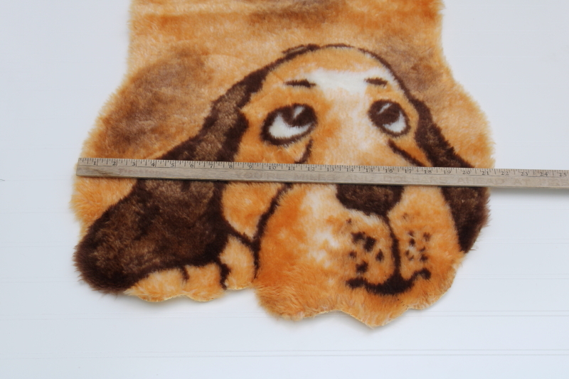 Dynamix Fuzzy Friends puppy rug, new w/ tags plush furry brown beagle dog mat made in Israel