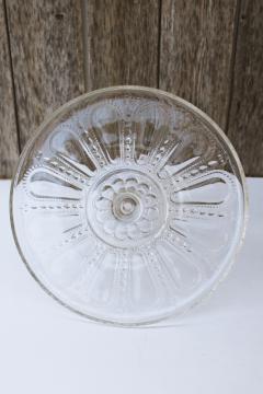EAPG Wisconsin pattern antique pressed glass cake stand, beaded dewdrop US Glass