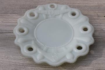 EAPG antique milk glass plate anchor  helm ships wheel capstan cable border
