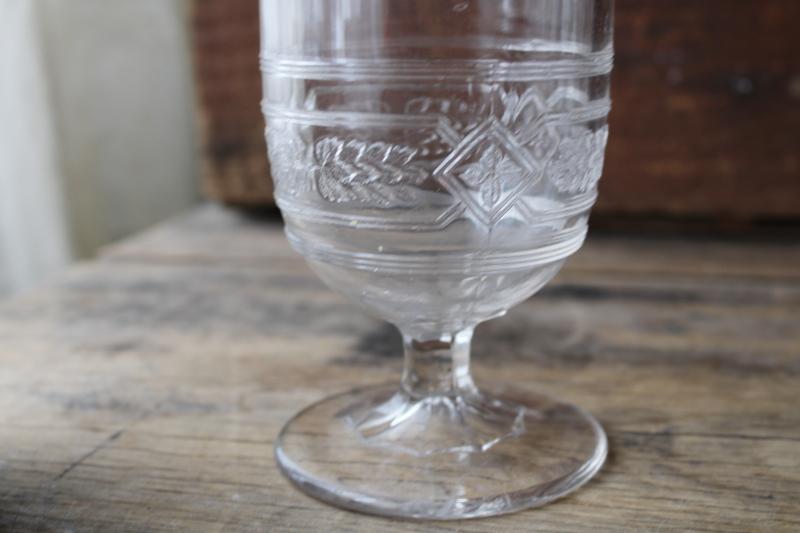 EAPG antique pressed pattern glass celery vase or spoon holder spooner