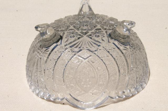 EAPG antique pressed pattern glass finger bowls, brilliant vintage, set of four
