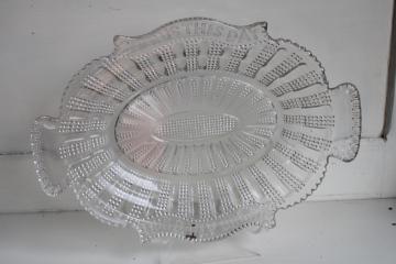 EAPG antique vintage pressed glass tray Give Us This Day Our Daily Bread plate