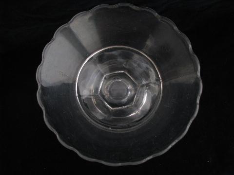 EAPG low fruit bowl w/ scalloped edge, antique vintage pressed pattern glass