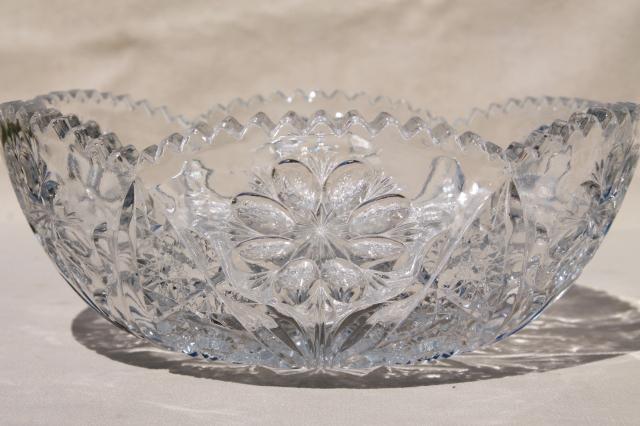 EAPG vintage Imperial glass sawtooth hobstar & flower dessert dishes ...