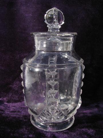 EAPG vintage apothecary store counter jar embossed Henry Wickert - Chicago