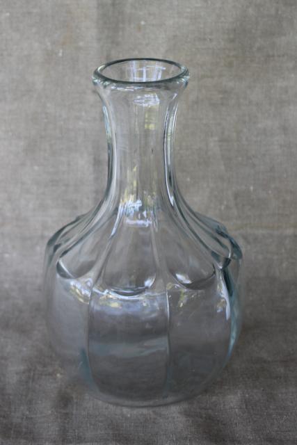EAPG vintage water bottle or wine carafe, colonial panel crystal clear pattern glass