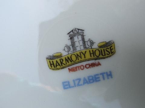 Elizabeth pink lily pattern Meito-Japan china, vintage Harmony House