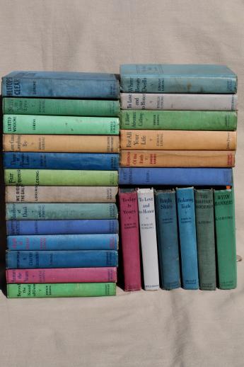 Emilie Loring lot of 25 books, 20s, 30s, 40s romance novels in nice old bindings