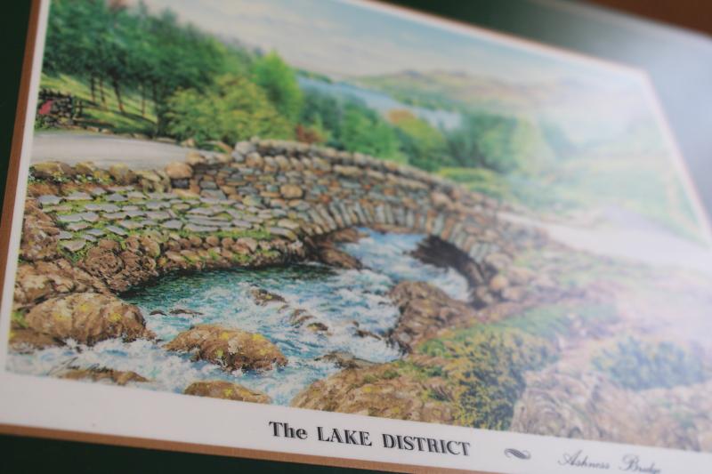 English Lake district scenes, vintage Pimpernel cork backed board placemats