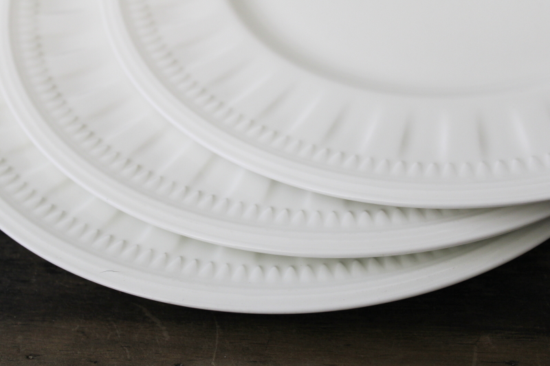 English Wedgwood Colosseum pattern dinner plates set of 6 pure white