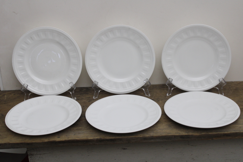 English Wedgwood Colosseum pattern salad plates set of 6 pure white ...