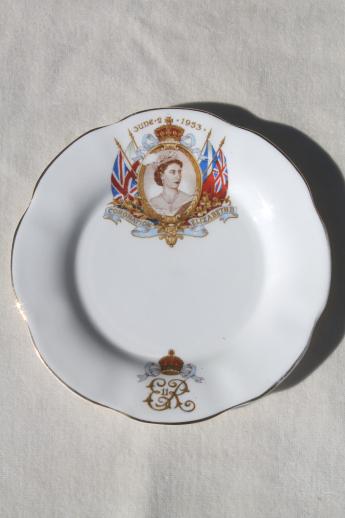 English bone china Queen Elizabeth coronation plate, vintage Taylor ...