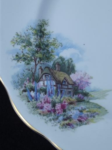 English cottage vintage Queen Anne fine bone china plate, England