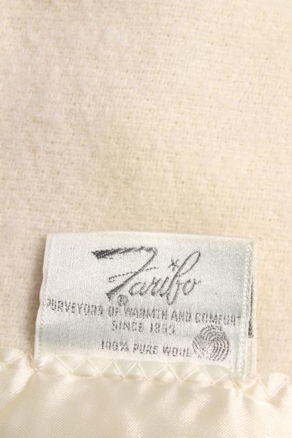 Faribo wool blankets, winter white creamy ivory vintage bedding bed blanket lot