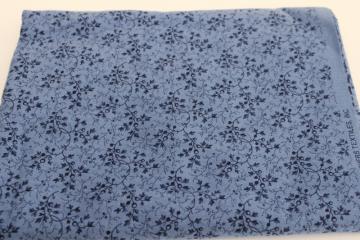 Faye Burgos print cotton flannel fabric, blue berry w/ navy vintage prairie girl style