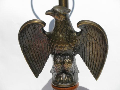 Federal Eagle Brass Plated Cast Metal, Antique Eagle Table Lamp