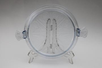 Fire King Philbe sapphire blue glass trivet or casserole stand, vintage depression glass oven ware