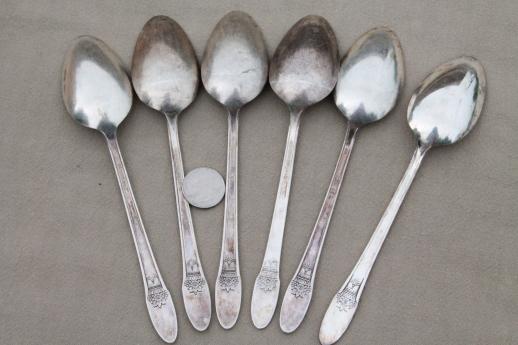 First Love 1847 Rogers Bros silver plate flatware, vintage silverware in box