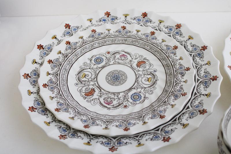 Florence pattern Spode china, vintage salad & dinner plates, cups & saucers