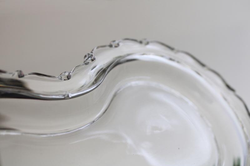 Fostoria Century pattern crystal clear glass mini cream pitcher & sugar bowl w/ tray