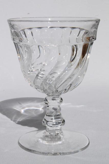 Fostoria Colony glass crystal clear water glasses, vintage set of 8 goblets