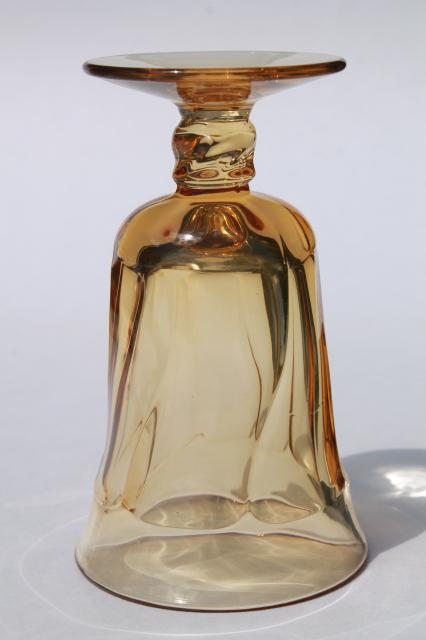 Fostoria Jamestown amber glass stemware, set of 12 parfaits / juice glasses