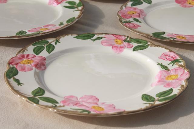 Franciscan Desert Rose USA backstamp vintage dinner plates, lot of four