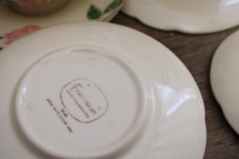 Franciscan Desert Rose china cups & saucers for six, vintage USA back stamp