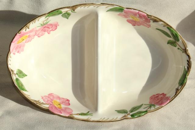 Franciscan Desert Rose china serving pieces, mid-century vintage tableware w/ pink flowers